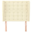sengegavl med kanter 83x23x118/128 cm kunstlæder cremefarvet