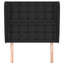 sengegavl med kanter 93x23x118/128 cm kunstlæder sort