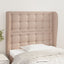 sengegavl med kanter 93x23x118/128 cm kunstlæder cappuccino