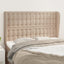 sengegavl med kanter 147x23x118/128 cm kunstlæder cappuccino