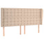 sengegavl med kanter 163x23x118/128 cm kunstlæder cappuccino