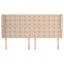 sengegavl med kanter 163x23x118/128 cm kunstlæder cappuccino