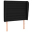 sengegavl med kanter 93x23x118/128 cm stof sort