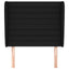 sengegavl med kanter 93x23x118/128 cm stof sort