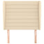sengegavl med kanter 93x23x118/128 cm stof cremefarvet