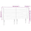 sengegavl med kanter 163x23x118/128 cm stof cremefarvet