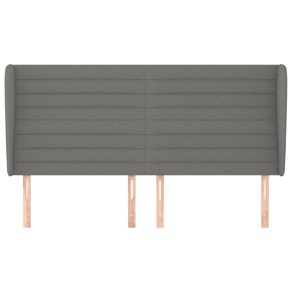 sengegavl med kanter 183x23x118/128 cm stof mørkegrå