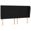 sengegavl med kanter 183x23x118/128 cm stof sort