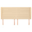 sengegavl med kanter 183x23x118/128 cm stof cremefarvet