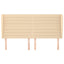 sengegavl med kanter 203x23x118/128 cm stof cremefarvet