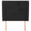 sengegavl med kanter 103x23x118/128 cm fløjl sort