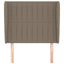 sengegavl med kanter 83x23x118/128 cm stof gråbrun