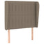 sengegavl med kanter 103x23x118/128 cm stof gråbrun