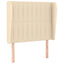 sengegavl med kanter 103x23x118/128 cm stof cremefarvet