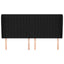 sengegavl med kanter 183x23x118/128 cm stof sort