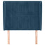 sengegavl med kanter 83x23x118/128 cm fløjl mørkeblå
