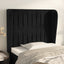 sengegavl med kanter 103x23x118/128 cm fløjl sort