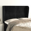 sengegavl med kanter 147x23x118/128 cm fløjl sort