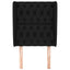 sengegavl med kanter 83x23x118/128 cm stof sort
