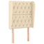 sengegavl med kanter 83x23x118/128 cm stof cremefarvet
