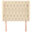 sengegavl med kanter 93x23x118/128 cm stof cremefarvet