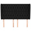 sengegavl med kanter 163x23x118/128 cm stof sort