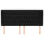 sengegavl med kanter 183x23x118/128 cm stof sort