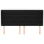 sengegavl med kanter 203x23x118/128 cm stof sort