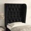 sengegavl med kanter 83x23x118/128 cm fløjl sort