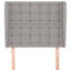 sengegavl med kanter 83x23x118/128 cm stof lysegrå