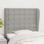sengegavl med kanter 83x23x118/128 cm stof lysegrå