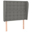 sengegavl med kanter 83x23x118/128 cm stof mørkegrå