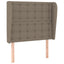 sengegavl med kanter 83x23x118/128 cm stof gråbrun