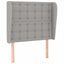 sengegavl med kanter 93x23x118/128 cm stof lysegrå