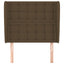sengegavl med kanter 93x23x118/128 cm stof mørkebrun