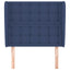 sengegavl med kanter 93x23x118/128 cm stof blå