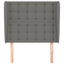sengegavl med kanter 103x23x118/128 cm stof mørkegrå