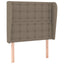 sengegavl med kanter 103x23x118/128 cm stof gråbrun