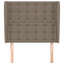 sengegavl med kanter 103x23x118/128 cm stof gråbrun