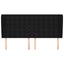 sengegavl med kanter 163x23x118/128 cm stof sort