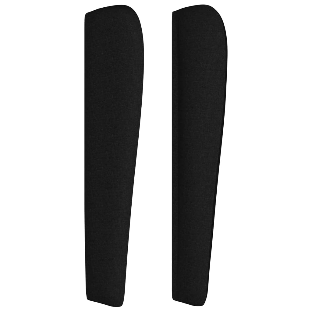sengegavl med kanter 183x23x118/128 cm stof sort