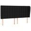sengegavl med kanter 203x23x118/128 cm stof sort