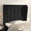sengegavl med kanter 83x23x118/128 cm fløjl sort