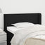 sengegavl med kanter 83x16x78/128 cm stof sort