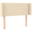 sengegavl med kanter 83x16x78/128 cm stof cremefarvet