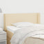 sengegavl med kanter 83x16x78/128 cm stof cremefarvet