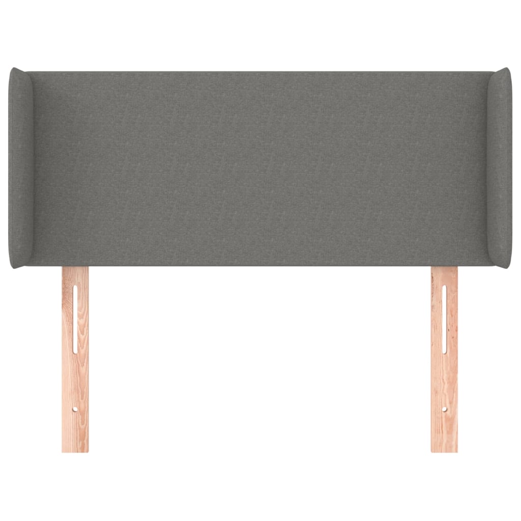 sengegavl med kanter 103x16x78/88 cm stof mørkegrå
