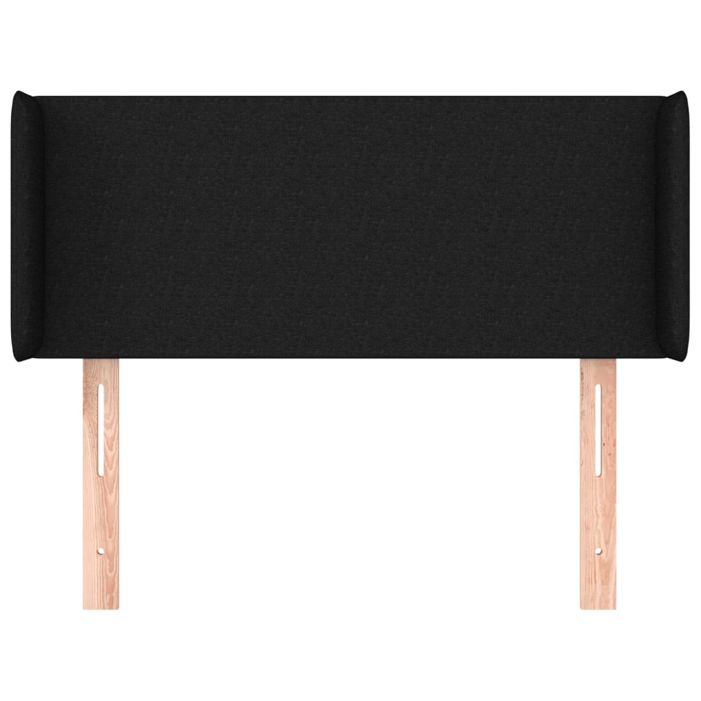 sengegavl med kanter 103x16x78/88 cm stof sort