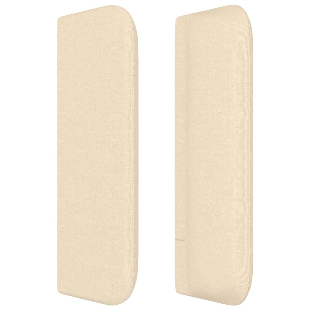 sengegavl med kanter 103x16x78/88 cm stof cremefarvet