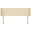 sengegavl med kanter 147x16x78/88 cm stof cremefarvet